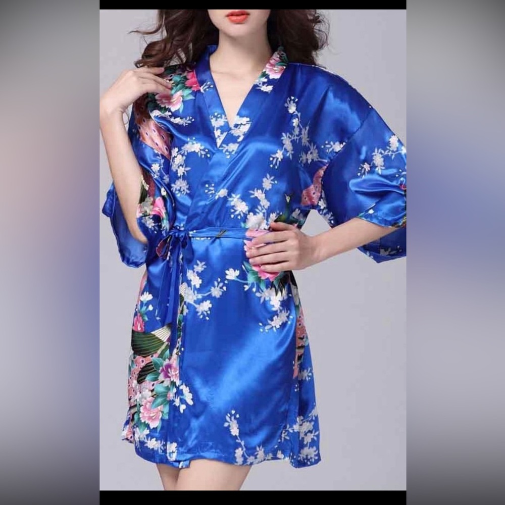 Floral Satin Robe